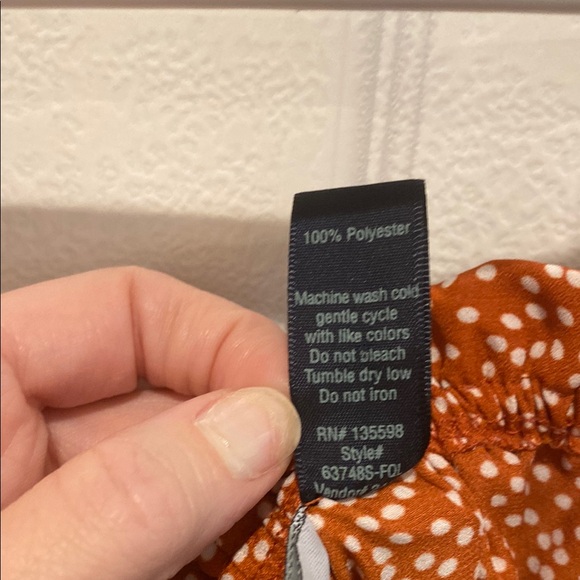 Rust Color Ruffle Tie-Strap Dress - Picture 5 of 8